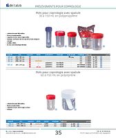 Pots pour coprologie avec spatule 60 à 150 ml, en polystyrène
