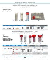 Flacons pour coprologie avec spatule 25 ml en polypropylène