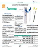 Ecouvillons stériles en tube plastique avec milieu de transport et étiquette