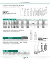 Cuves macro rectangulaires spéciales avec bouchon étanche en PTFE
