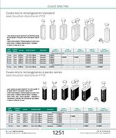 Cuves micro rectangulaires standard avec bouchon étanche en PTFE