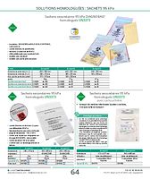 Sachets secondaires 95 kPa homologués UN3373 avec cartouchière