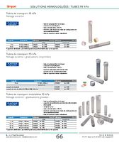 Tubes de transport 95 kPa filetage externe - graduations imprimées
