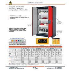 Armoires de sécurité certifiées EN14470-1/ 30 m pour produits inflammables