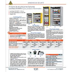 Armoires de sécurité type comptoir portes battantes certifiées EN14470-1 pour produits inflammables