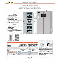 Armoire de sécurité à tiroirs pour produits corrosifs acides / bases avec box dédié aux acides fluorhydriques