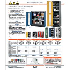Armoires de sécurité multirisques portes battantes vitrées