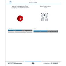 Capuchon plastique fileté avec prise pour thermomètre