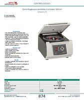 Centrifugeuses ventilées 4 x tubes 100 ml Unicen 21 