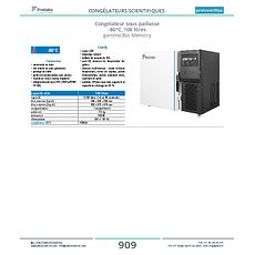 Congélateurs sous paillasse -86°C, 108 litres gamme Bio Memory