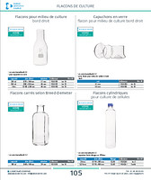 Flacons pour milieu de culture bord droit