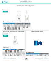 Flacons pour milieu de culture, bord droit