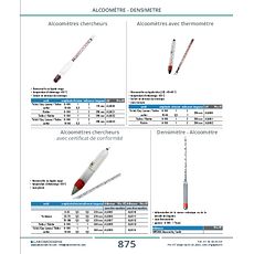 Alcoomètres chercheurs avec certificat de conformité