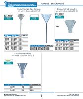 Entonnoirs à poudre en verre borosilicaté 3.3