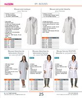Blouses de laboratoire femme, en coton