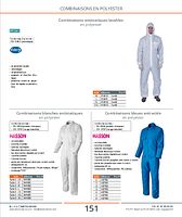 Combinaisons antistatiques lavables en polyester