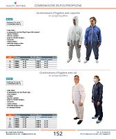 Combinaisons d'hygiène avec col en PP bleu opaque