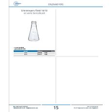 Erlenmeyers fileté 14/10 en verre borosilicaté