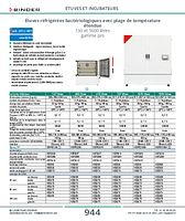 Etuves réfrigérées bactériologiques avec plage de température étendue 130 et 1600 litres gamme pro