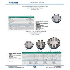 Collecteur de filtration rotatif 6 postes verrouillage magnétique SolarVac MS
