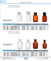 Flacons à col large en verre sodocalcique
