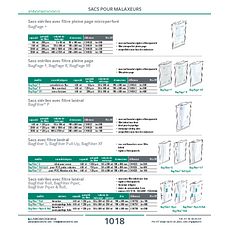 Sacs avec filtre latéral BagFilter S, BagFilter Pull-Up, BagFilter XF