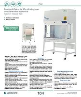 Postes de Sécurité Microbiologique Type II - Classe 100