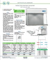 Hottes à flux laminaire horizontal ISO 5 (classe 100)