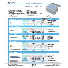 Pointes type EPPENDORF 0,5 - 20µl, crystal