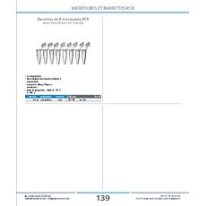 Barrettes de 8 microtubes PCR avec bouchons en bande