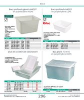 Bacs profonds HACCP en polyéthylène LDPE