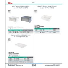 Bacs renforcés empilables en PEHD blanc