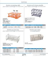 Portoirs en fil d'acier plastifié pour tubes à centrifuger 15 ml et 50 ml