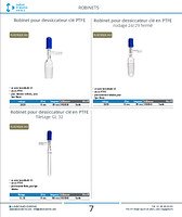 Robinet pour dessiccateur clé en PTFE filetage GL 32 