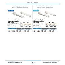 Tube de culture stériles en PS capuchon vissant à double position
