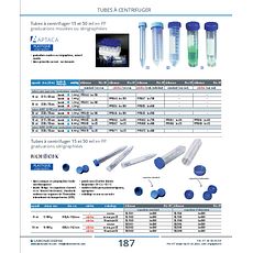 Tubes coniques avec jupe 50 ml en polypropylène, graduations sérigraphiées