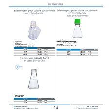Erlenmeyers fileté 14/10 en verre borosilicaté