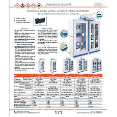 Armoires à portes vitrées, ventilées et filtrées NFX15211 pour produits corrosifs et/ou toxiques