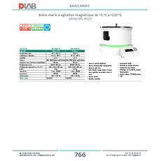 Bains-marie à agitation magnétique de +5 °C à +220 °C séries MS-H220 