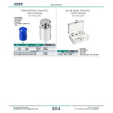 Poids idividuel, classe E2,  forme bouton en inox poli