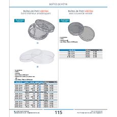 Boîtes de Petri stériles avec couvercle ventilé