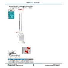 Burettes de Schilling automatiques avec protection contre les éclats Classe B