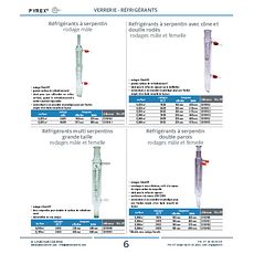 Réfrigérants à serpentin avec cône et douille rodés rodages mâle et femelle