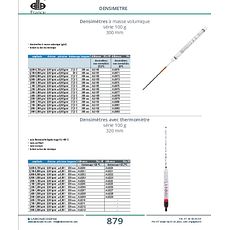 Densimètres à masse volumique série 100 g 300 mm