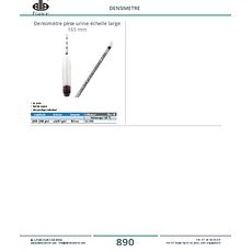 Densimètre pèse urine échelle large 165 mm