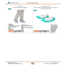 Surchaussures avec semelle polyéthylène soudée, blanche avec semelle verte