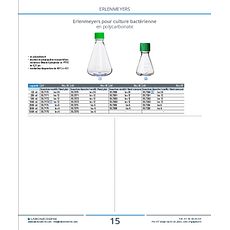 Erlenmeyers pour culture bactèrienne en polycarbonate