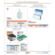 Bobine blanche pure ouate de cellulose avec mandrin gaufré