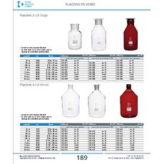 Flacons à col étroit verre ambré avec bouchon
