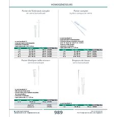 Broyeurs de tissus verre borosilicaté